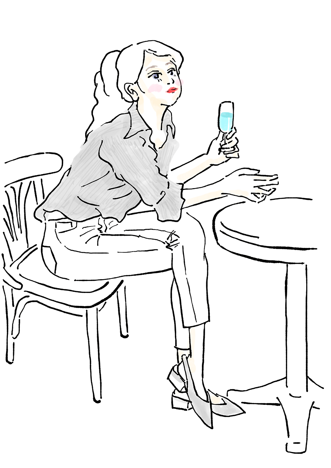 カクテルを飲む女性